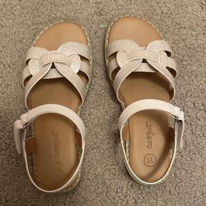 Cat & Jack Girls' white shimmer sandals